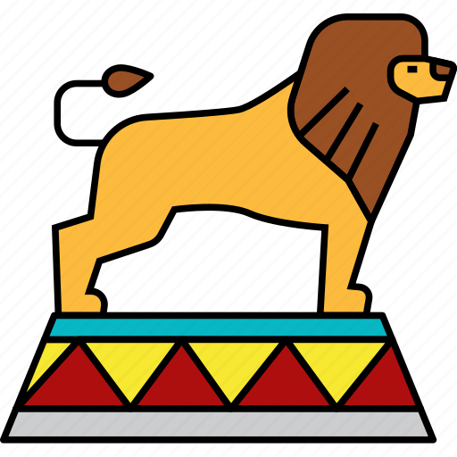 Lion, circus, animal, carnival, zoo, show, stage icon - Download on Iconfinder