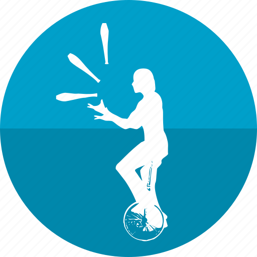Circus, juggler, juggling, performer, bike, game, show icon - Download on Iconfinder