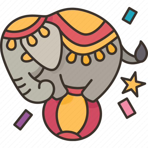 Elephant, show, animal, wild, funny icon - Download on Iconfinder