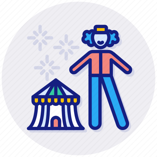 Circus, fair, carnival, balance, clown, performance, stilts icon - Download on Iconfinder