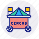 circus, trolley, cartoon, old, vehicle, vintage, wagon