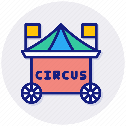 Circus, trolley, cartoon, old, vehicle, vintage, wagon icon - Download on Iconfinder