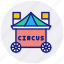 circus, trolley, cartoon, old, vehicle, vintage, wagon 