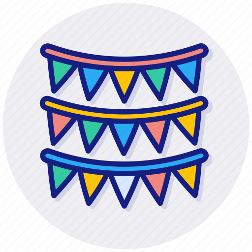 Party, flags, celebration, decoration, fun, birthday, garland icon - Download on Iconfinder