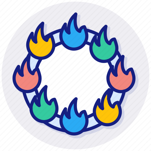 Burning, ring, circus, fire, show, circle, hoop icon - Download on Iconfinder