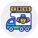 circus, van, entertainment, fun, joy, street