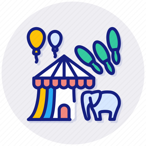 Elephant, fair, animal, zoo, county, tent icon - Download on Iconfinder