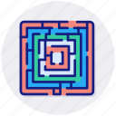 maze, labyrinth, map, solution, game, retro, strategy