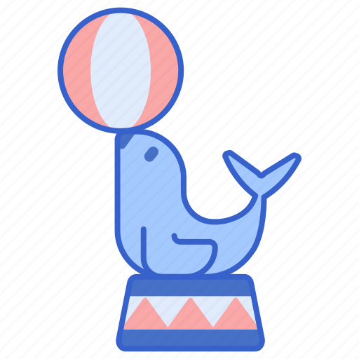 Animal, attraction, ball, ballancing, seal icon - Download on Iconfinder