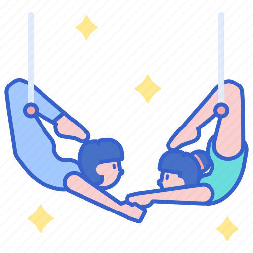 Acrobats, artist, circus, flying, trapeze icon - Download on Iconfinder