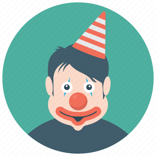 Birthday clown, character clown, circus joker, happy tramp, party clown icon - Download on Iconfinder