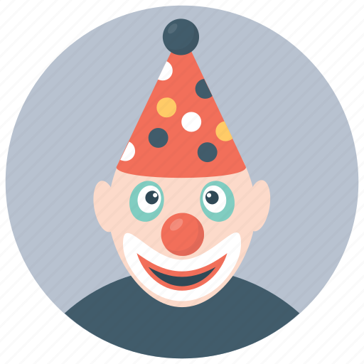 Birthday clown, character clown, circus joker, happy tramp, party clown icon - Download on Iconfinder