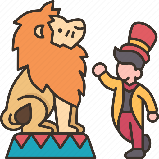 Lion, tamer, beast, animal, show icon - Download on Iconfinder