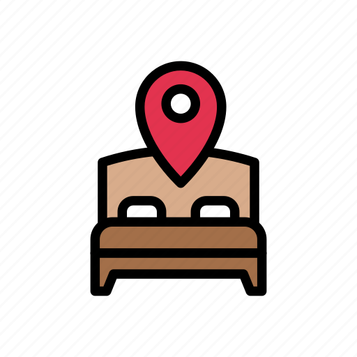 Bed, hotel, location, map, motel icon - Download on Iconfinder