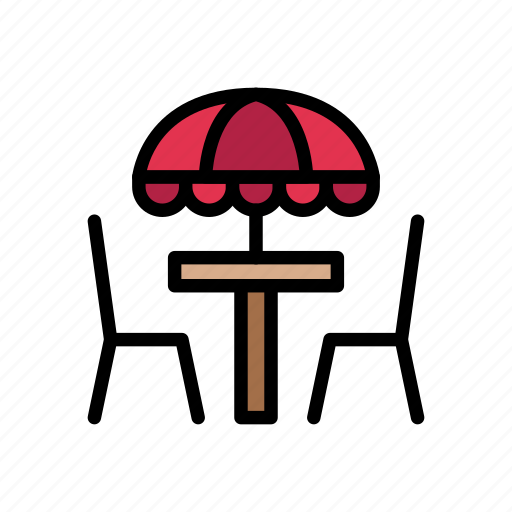 Chair, hotel, restaurant, table, umbrella icon - Download on Iconfinder