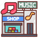 music, store, biz, notes, signs, sign, boards, shop, building