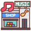 music, store, biz, notes, signs, sign, boards, shop, building 