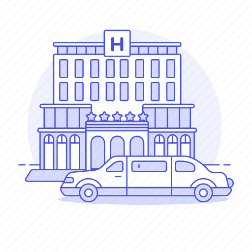 Vacation, building, hotel, lodging, stars, car, resort icon - Download on Iconfinder