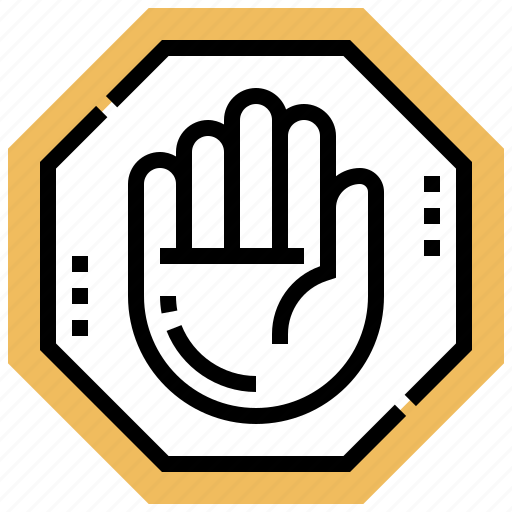 Caution, hand, signs, stop, traffic icon - Download on Iconfinder