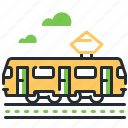 tram, tramway, transport, vehicle