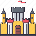 architecture, building, castle, flag, stronghold, wall