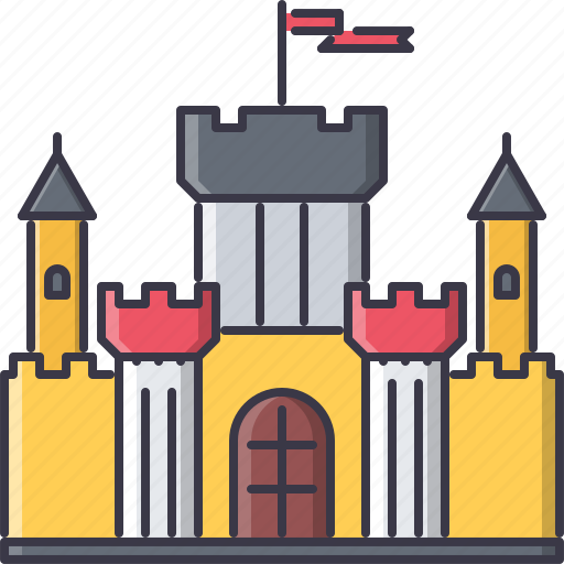 Architecture, building, castle, flag, stronghold, wall icon - Download on Iconfinder