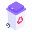 reuse bin, recycle bin, recirculation bin, recycling, reutilize 