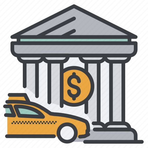 Bank, building, car, city, money, taxi icon - Download on Iconfinder