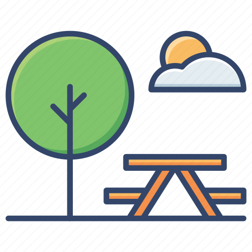 Bench, chair, park, tree icon - Download on Iconfinder