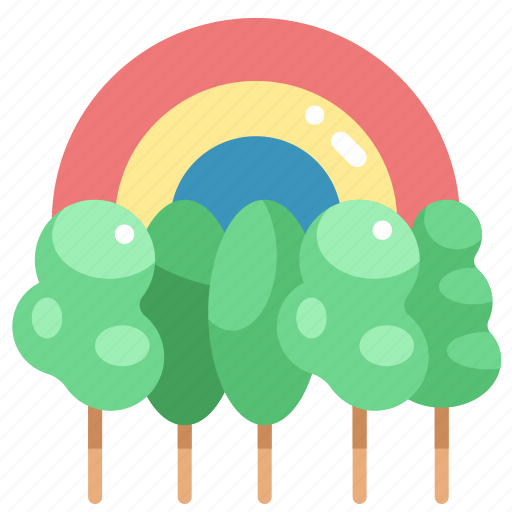 Forest, jungle, nature, rainbow, trees, woodland, woods icon - Download on Iconfinder