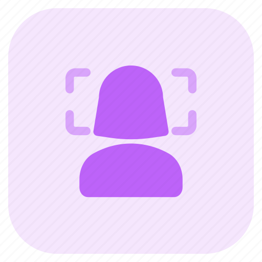 Single, woman, user, facial recognition icon - Download on Iconfinder