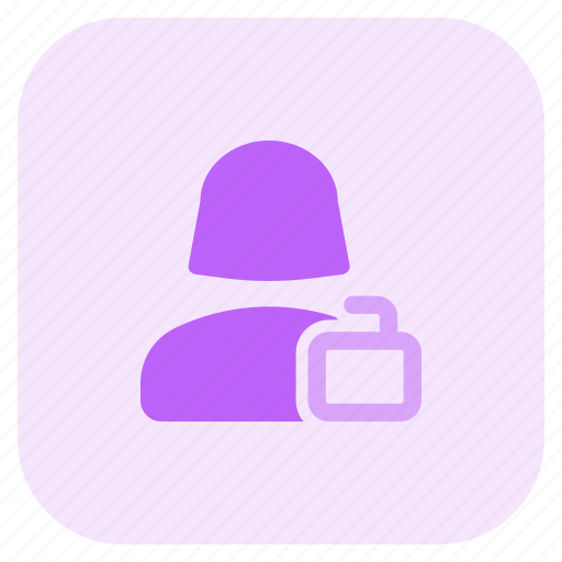 Single, woman, user, unlock icon - Download on Iconfinder