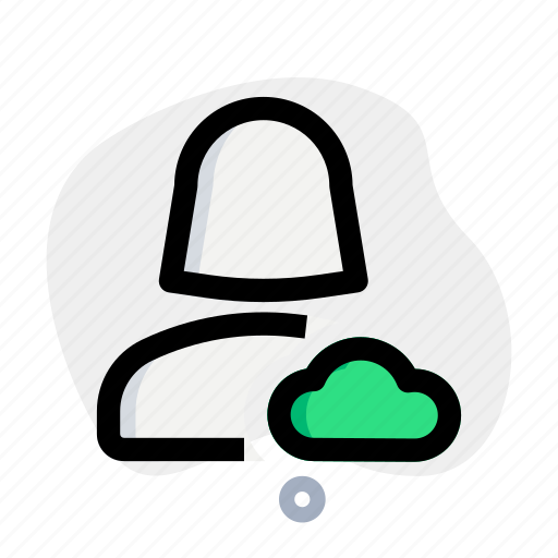 Single, woman, user, cloud, data icon - Download on Iconfinder
