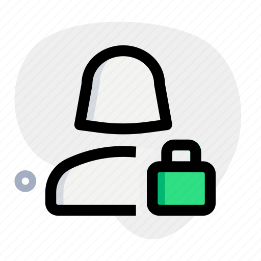 Single, woman, user, lock icon - Download on Iconfinder