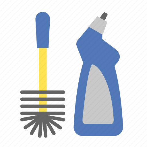 Brush, bottle, detergent, cleaner, cleaning, toilet, bathroom icon - Download on Iconfinder