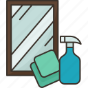clean, spray, window, mirror, wipe