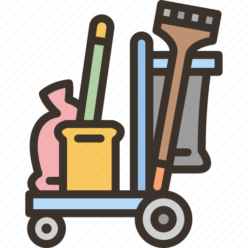 Cleaning, cart, housekeeping, housemaid, supplies icon - Download on Iconfinder