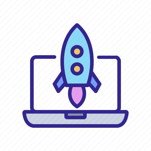 App, application, binary, cleaning, code, fast, rocket icon - Download on Iconfinder