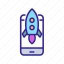 app, application, binary, cleaning, code, quick, rocket 