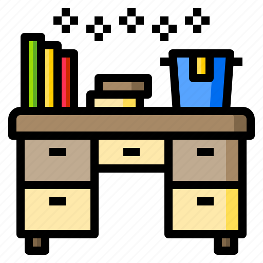 Books, clean, desk, file, pail icon - Download on Iconfinder