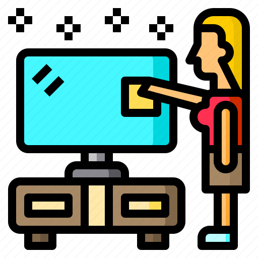 Cleaning, desk, monitor, tv, woman icon - Download on Iconfinder