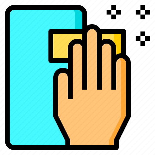 Clean, cleaning, hand, smartphone, wipe icon - Download on Iconfinder