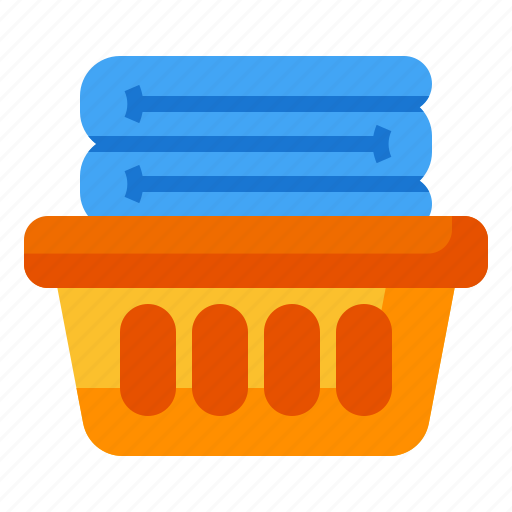 Laundry, basket, clean, hygiene, cleaning, housework, household icon - Download on Iconfinder