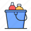 bucket, cleaning, products, housekeeping 