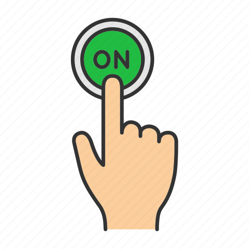 Click, finger, on, power, press, switch on, turn on icon - Download on Iconfinder