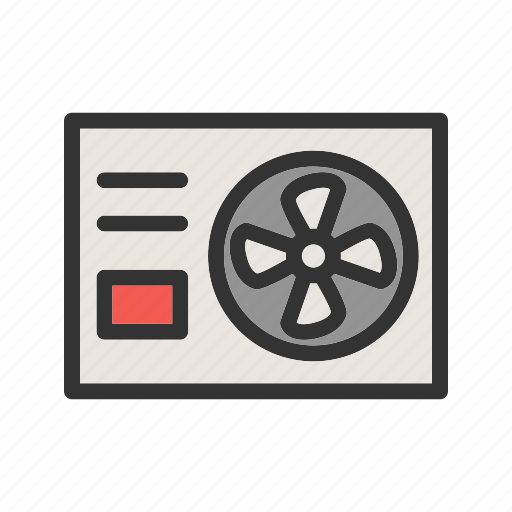 Ac, airconditioner, control, fan, outside, unit, wall icon - Download on Iconfinder