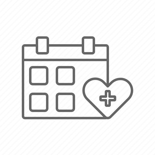 Calendar, healthcare, heart icon - Download on Iconfinder