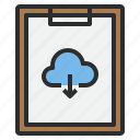 business, clipboard, cloud, download, paper