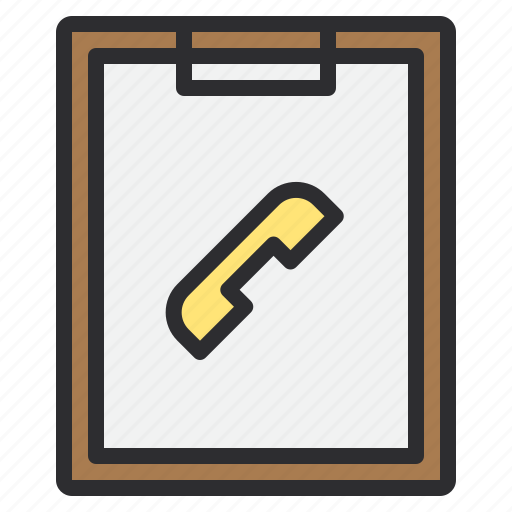 Business, clipboard, contact, paper, phone icon - Download on Iconfinder