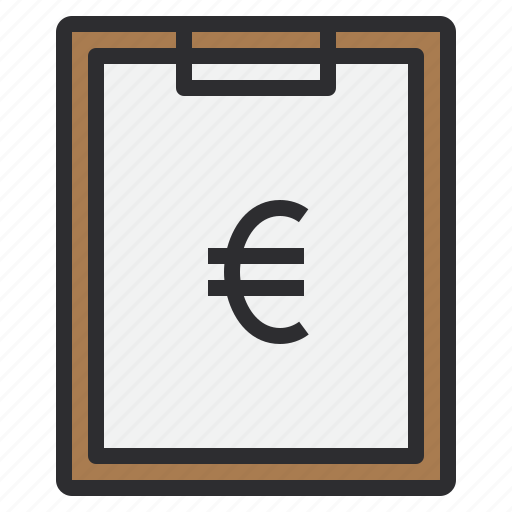 Business, clipboard, euro, money, paper icon - Download on Iconfinder